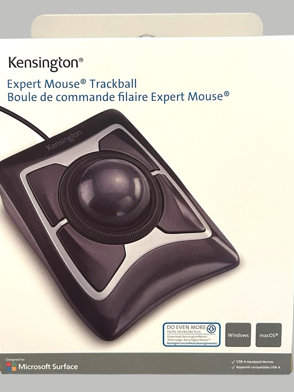 Kensington Expert Mouse Trackball - Black & Silver NEW